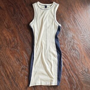 SKIMS Cream and Black Midi Dress